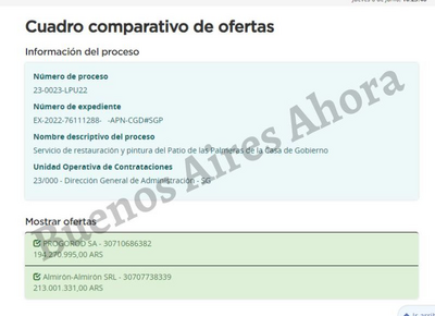 Polémica licitación para pintar el Patio de las Palmeras en medio de la crisis económica: gastarán 200 millones de pesos