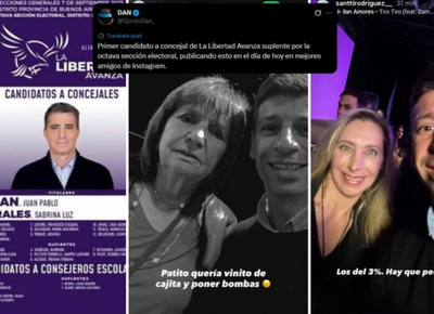 Escándalo en La Plata: un candidato de La Libertad Avanza se burló de Karina Milei y Patricia Bullrich en sus redes