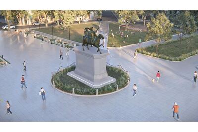 Plaza España se prepara para una gran jornada de inauguración con música, danzas y tradición